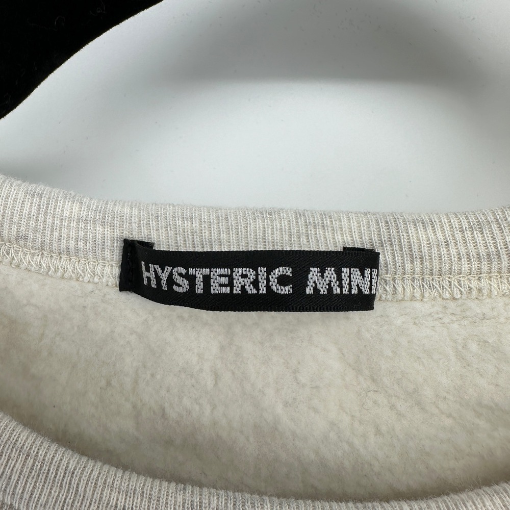 Hysteric Mini Crewneck Sweatshirt Size 140 US 10 Grey Oatmeal Mini-Chan Logo - Picture 3 of 12